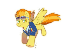 Size: 750x563 | Tagged: safe, artist:4803045255, derpibooru import, spitfire, pegasus, pony, simple background, solo, white background