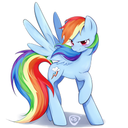 Size: 1940x1940 | Tagged: safe, artist:8524538816, derpibooru import, rainbow dash, pegasus, pony, female, mare, raised hoof, raised leg, simple background, solo, transparent background