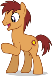 Size: 7000x10169 | Tagged: safe, derpibooru import, edit, earth pony, pony, gag file, male, open mouth, open smile, raised hoof, raised leg, recolor, smiling, solo, stallion, vector, vector edit