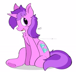 Size: 2042x1926 | Tagged: safe, artist:spookyfoxinc, derpibooru import, amethyst star, sparkler, unicorn, g4, horn, simple background, solo