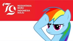 Size: 720x405 | Tagged: safe, derpibooru import, edit, rainbow dash, pegasus, pony, g4, female, flag, independence day, indonesia, indonesian, indonesian independence day, mare, solo