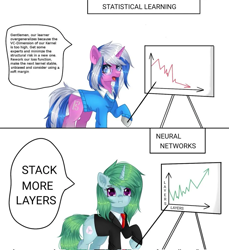 Size: 939x1024 | Tagged: safe, artist:arllistar, derpibooru exclusive, derpibooru import, oc, oc only, oc:alto legato, oc:kazumi, comic, meme, ponified, ponified meme, speech bubble, text