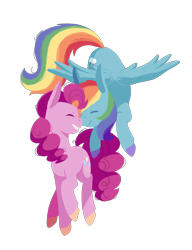 Size: 2318x3026 | Tagged: safe, artist:chiptoony, derpibooru import, pinkie pie, rainbow dash, female, lesbian, pinkiedash, shipping, simple background, transparent background