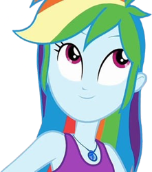 Size: 2229x2520 | Tagged: safe, derpibooru import, edit, edited screencap, editor:homersimpson1983, screencap, rainbow dash, human, choose your own ending, equestria girls, g4, wake up!, wake up!: rainbow dash, background removed, cute, dashabetes, female, feminism, not a vector, solo, tantop