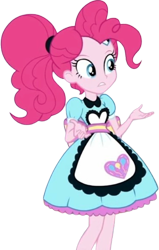 Size: 1605x2520 | Tagged: safe, derpibooru import, edit, edited screencap, editor:homersimpson1983, screencap, pinkie pie, equestria girls, g4, background removed, female, not a vector, solo, waitress