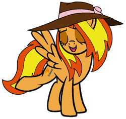 Size: 750x706 | Tagged: safe, artist:noi kincade, derpibooru import, oc, oc:firey rachel, pegasus, g4, detective, fedora, female, hat, rule 63, simple background, solo, transparent background