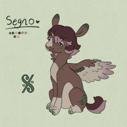 Size: 1920x1920 | Tagged: safe, artist:ciitrus--fruitz, derpibooru import, oc, oc only, oc:segno, pegasus, pony, colored wings, feathered fetlocks, female, multicolored coat, multicolored hair, multicolored wings, pegasus oc, reference sheet, short hair, simple background, sitting, solo, unshorn fetlocks, wings