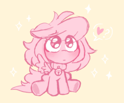 Size: 2323x1931 | Tagged: safe, derpibooru import, oc, oc only, oc:ninny, pegasus, bell, bell collar, blushing, bowtie, chibi, collar, cute, female, heart, heart eyes, leash, mare, necktie, sketch, solo, wingding eyes