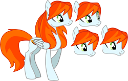 Size: 6189x3942 | Tagged: safe, artist:anonymous, derpibooru import, oc, oc only, oc:ginger peach, pegasus, pony, absurd resolution, concave belly, female, mare, show accurate, simple background, solo, thin, transparent background, vector