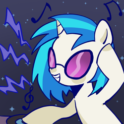 Size: 2048x2048 | Tagged: safe, artist:nimingxiwang168, derpibooru import, dj pon-3, vinyl scratch, pony, unicorn, abstract background, female, horn, mare, solo