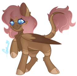 Size: 990x976 | Tagged: safe, artist:trashpanda czar, derpibooru import, oc, oc only, oc:ava mane, hybrid, pegasus, pony, blank flank, blue eyelashes, blue eyes, blue pupils, blue sclera, brown hooves, brown wingtips, chest fluff, cloven hooves, coat markings, colored belly, colored eartips, colored eyelashes, colored hooves, colored muzzle, colored pinnae, colored pupils, colored wings, colored wingtips, dark muzzle, ear fluff, ears, eye markings, facial markings, female, filly, fluffy mane, foal, folded wings, gradient mane, gradient tail, hock fluff, hooves, hybrid oc, leg stripes, leonine tail, lidded eyes, procreate app, purple mane, purple tail, raised hoof, raised leg, signature, simple background, slit eyes, smiling, socks (coat marking), solo, sparkly eyes, standing, standing on three hooves, striped tail, stripes, tail, tail fluff, tail markings, thin, three toned ears, transparent background, two toned wings, wall of tags, wingding eyes, wings