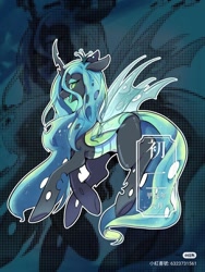 Size: 1028x1366 | Tagged: safe, artist:ananican, derpibooru import, queen chrysalis, changeling, changeling queen, pony, g4, chinese, female, red little book source, solo