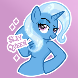 Size: 3072x3072 | Tagged: safe, artist:redjester, derpibooru import, trixie, pony, semi-anthro, unicorn, g4, chest fluff, female, high res, horn, mare, solo, sticker, vector