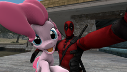 Size: 1280x720 | Tagged: safe, artist:ponystrongheart01, derpibooru import, pinkie pie, g4, 3d, deadpool, marvel, source filmmaker