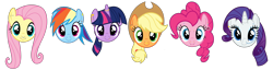 Size: 4814x1231 | Tagged: safe, artist:dsstoner, edit, applejack, fluttershy, pinkie pie, rainbow dash, rarity, twilight sparkle, earth pony, pegasus, unicorn, g4, chains, ear piercing, earring, eyebrow piercing, horn, horn jewelry, jewelry, lip piercing, mane six, nose piercing, piercing, simple background, transparent background, vector, vector edit