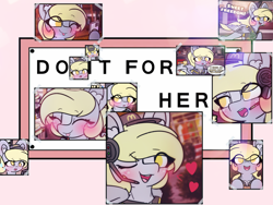 Size: 4096x3072 | Tagged: safe, artist:sodapop sprays, derpibooru import, part of a set, derpy hooves, pegasus, pony, series:derpy can't catch a break, g4, blushing, chest fluff, clothes, do it for her, ear fluff, ears, exploitable meme, eye clipping through hair, fast food, food, freckles, long hair, mcdonald's, meme, solo, text