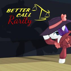 Size: 720x720 | Tagged: safe, artist:trrrebleee, artist:trrriple0dds, derpibooru import, edit, edited screencap, screencap, rarity, unicorn, g4, rarity investigates, better call saul, breaking bad, cropped, horn, meme, saul goodman, solo