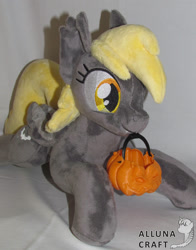 Size: 2086x2658 | Tagged: safe, artist:allunacraft, derpibooru import, derpy hooves, bat pony, pony, bat ponified, irl, photo, plushie, race swap, solo