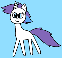 Size: 895x829 | Tagged: safe, artist:the-rainbow-nigga420, derpibooru import, glory, pony, unicorn, g1, female, horn, light blue background, looking at you, mare, simple background, solo, two toned mane