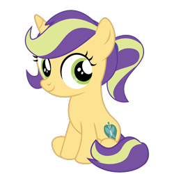 Size: 1200x1200 | Tagged: safe, artist:prixy05, derpibooru import, oc, oc only, oc:fuji apple, pony, unicorn, g4, female, filly, foal, horn, magical lesbian spawn, offspring, parent:applejack, parent:starlight glimmer, parents:glimmerjack, simple background, solo, transparent background