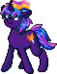 Size: 1180x1540 | Tagged: safe, artist:tihan, derpibooru import, oc, oc:tihan, pony, unicorn, g4, digital art, female, flag, horn, manepxls, mare, pansexual pride flag, pixel art, pride, pride flag, pxls.space, simple background, solo, transparent background