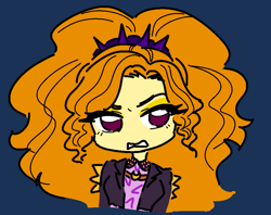 Size: 1041x826 | Tagged: safe, artist:rileyav, derpibooru import, adagio dazzle, human, equestria girls, g4, blue background, bust, dark blue background, female, frown, looking offscreen, no pupils, simple background, solo