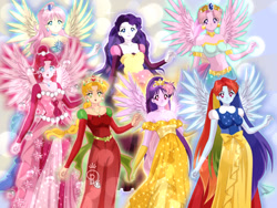 Size: 800x600 | Tagged: safe, artist:badharleyluck31, derpibooru import, applejack, fluttershy, pinkie pie, rainbow dash, rarity, twilight sparkle, human, equestria girls, g4, anime style, mane six, sailor moon (series), sailor senshi maker, solo