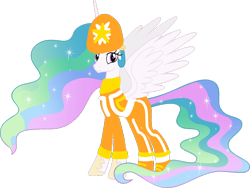 Size: 1200x903 | Tagged: artist needed, source needed, safe, artist:skylarthenickjrfan2006, derpibooru import, edit, princess celestia, alicorn, pony, g4, closed mouth, clothes, cosplay, costume, crossover, cute, cutelestia, dj lance rock, female, hat, mare, shoes, simple background, smiling, solo, transparent background, vector, yo gabba gabba!