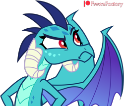 Size: 3500x3000 | Tagged: safe, artist:frownfactory, derpibooru import, princess ember, dragon, g4, school daze, angry, dragoness, female, frown, high res, horns, simple background, solo, transparent background, vector, wings