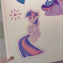 Size: 1668x1668 | Tagged: safe, artist:miss-aciturn, derpibooru import, twilight sparkle, pony, unicorn, g4, horn, marker drawing, solo, traditional art, twilight sparkle is best facemaker