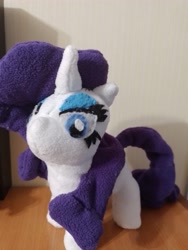 Size: 3000x4000 | Tagged: safe, artist:jbond, derpibooru import, rarity, pony, unicorn, g4, female, handmade, horn, irl, mare, photo, photography, plushie, solo