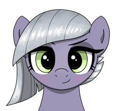 Size: 1524x1376 | Tagged: safe, artist:vomitvomiting, derpibooru import, limestone pie, earth pony, pony, g4, blushing, female, head only, looking at you, mare, one sided smile, simple background, smiling, smiling at you, solo, transparent background