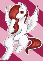 Size: 2507x3541 | Tagged: safe, artist:haodz, derpibooru import, pegasus, pony, solo, starry eyes, wingding eyes