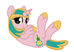 Size: 735x521 | Tagged: safe, artist:deeriehooves, derpibooru import, oc, oc only, oc:breeze heart, unicorn, horn, lying down, parent:misty brightdawn, parent:sprout cloverleaf