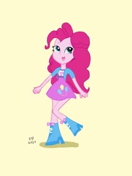 Size: 1620x2160 | Tagged: safe, artist:funnypancake, derpibooru import, pinkie pie, human, equestria girls, g4, boots, clothes, female, high heel boots, jacket, shirt, shoes, skirt, vest