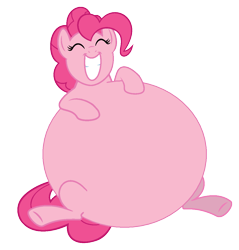 Size: 1113x1165 | Tagged: safe, artist:retroguy1990, derpibooru import, pinkie pie, earth pony, g4, circle tool, female, simple background, smiling, solo, stuffed belly, transparent background