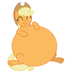 Size: 1113x1227 | Tagged: safe, artist:retroguy1990, derpibooru import, applejack, earth pony, g4, circle tool, female, simple background, solo, stuffed belly, transparent background