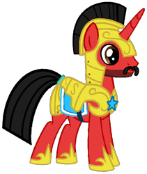 Size: 700x830 | Tagged: safe, artist:mickey1909, derpibooru import, oc, oc:mickey motion, unicorn, g4, horn, male, royal guard, simple background, solo, transparent background, vector