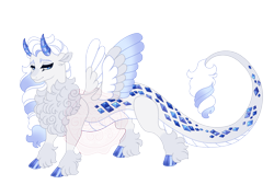 Size: 4200x3000 | Tagged: safe, artist:gigason, derpibooru import, oc, oc only, oc:diamond doll, draconequus, hybrid, g4, adoptable, blue eyes, blue hooves, blue wingtips, chest fluff, cloven hooves, coat markings, colored belly, colored chest fluff, colored eyebrows, colored hooves, colored horns, colored pinnae, colored wings, colored wingtips, curly hair, curly mane, curly tail, draconequus oc, dragon tail, ear fluff, ears, eye markings, eyelashes, facial markings, feathered wings, floppy ears, gem, gradient hooves, gradient mane, gradient tail, gradient wings, gradient wingtips, gray coat, hooves, horns, hybrid oc, interspecies offspring, lidded eyes, looking back, mismatched wings, multicolored wings, nonbinary, nonbinary oc, obtrusive watermark, offspring, pale belly, parent:discord, parent:rarity, parents:raricord, shiny hooves, shiny horns, simple background, slender, smiling, snip (coat marking), socks (coat marking), solo, spread wings, standing, striped horns, tail, thick eyelashes, thin, three quarter view, transparent background, two toned mane, two toned tail, unshorn fetlocks, wall of tags, watermark, white belly, wings