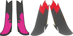 Size: 2042x1009 | Tagged: safe, derpibooru import, edit, edited screencap, editor:pascalmulokozi2, screencap, sunset satan, sunset shimmer, equestria girls, g4, background removed, boots, clothes, comparison, high heel boots, my little pony equestria girls, no pony, shoes, simple background, solo, transparent background