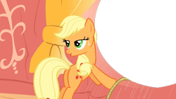 Size: 1280x720 | Tagged: safe, artist:poniesmeme20, derpibooru import, edit, edited screencap, screencap, applejack, earth pony, pony, g4, look before you sleep, applebutt, butt, exploitable, exploitable meme, female, hatless, looking at you, meme, missing accessory, rope, simple background, solo, transparent background, window