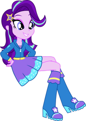 Size: 1280x1798 | Tagged: safe, artist:dustinwatsongkx, derpibooru import, starlight glimmer, human, equestria girls, g4, boots, boots swap, clothes, clothes swap, female, high heel boots, hoodie, shirt, shoes, simple background, skirt, solo, transparent background