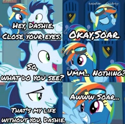 Size: 720x713 | Tagged: safe, rainbow dash, soarin', pegasus, pony, comic, cute, dashabetes, female, heartwarming, if only, male, mare, shipping, soarindash, stallion, straight