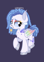 Size: 2480x3508 | Tagged: safe, artist:6hellboy9, derpibooru import, oc, oc only, pegasus, pony, blue background, cute, simple background, solo