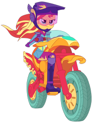 Size: 2928x3724 | Tagged: safe, artist:gmaplay, derpibooru import, sunset shimmer, human, equestria girls, friendship games, g4, boots, clothes, friendship games motocross outfit, friendship games outfit, gloves, helmet, motocross outfit, motorcross, motorcycle, motorcycle outfit, shoes, simple background, solo, transparent background, tri-cross relay outfit