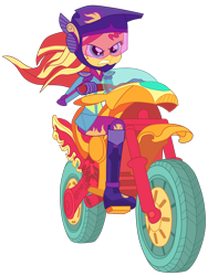 Size: 2928x3724 | Tagged: safe, alternate version, artist:gmaplay, derpibooru import, sunset shimmer, human, equestria girls, friendship games, g4, boots, clothes, cute, feminism, friendship games motocross outfit, friendship games outfit, gloves, helmet, motocross outfit, motorcross, motorcycle, motorcycle outfit, shimmerbetes, shoes, simple background, solo, sunsass shimmer, transparent background, tri-cross relay outfit