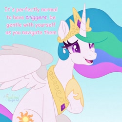 Size: 1500x1500 | Tagged: safe, artist:faelingmagic, derpibooru import, princess celestia, alicorn, pony, g4, female, gradient background, mare, open mouth, solo