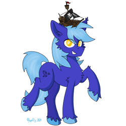 Size: 3072x3072 | Tagged: safe, artist:vinyvitz, derpibooru import, oc, oc only, oc:dayandey, earth pony, pony, bipedal, cheek fluff, chest fluff, ear fluff, ears, fluffy, hat, looking at you, male, pirate, pirate hat, pirate ship, raised hoof, raised hooves, raised leg, ship, silly, silly pony, simple background, solo, stars, tail, transparent background