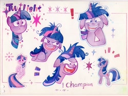 Size: 4096x3071 | Tagged: safe, artist:miss-aciturn, derpibooru import, twilight sparkle, pony, unicorn, exclamation point, female, horn, mare, simple background, solo, text, traditional art, twilight snapple, twilight sparkle is best facemaker, white background