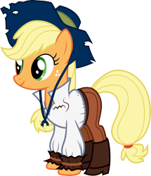 Size: 3000x3488 | Tagged: safe, artist:cloudy glow, derpibooru import, applejack, earth pony, pony, g4, farmer, female, mare, simple background, solo, transparent background, vector